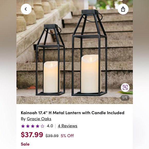 Gracie Oaks Other - Gracie Oaks Black Lanterns with Geometric Design